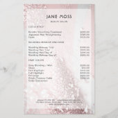 Moderne Roze-Zilveren Glitter Salon Flyer (Voorkant)