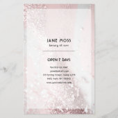 Moderne Roze-Zilveren Glitter Salon Flyer (Achterkant)