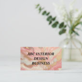 Moderne roze zilveren marmeren textuur en typograf visitekaartje (Staand voorkant)