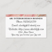 Moderne roze zilveren marmeren textuur en typograf visitekaartje (Achterkant)