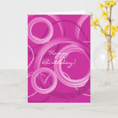 Moderne roze zirls op de geboortecaart kaart (Gele Bloem)