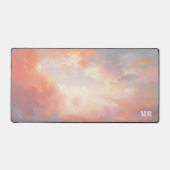 Moderne Roze Zonsondergang Wolken Sky Custom Monog Bureaumat (Voorkant)