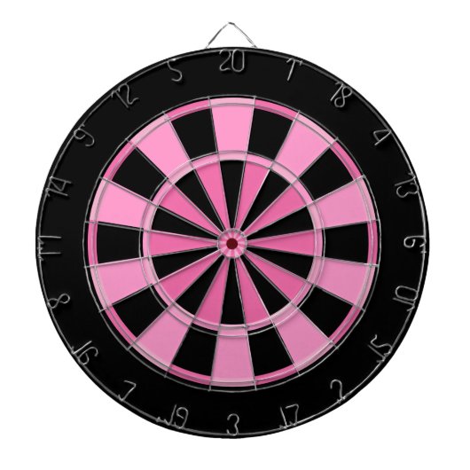 Moderne Roze Zwart Dartbord (Voorkant)