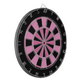 Moderne Roze Zwart Dartbord (Voorkant Links)