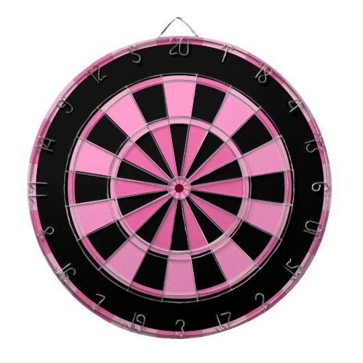 Moderne Roze Zwart Dartbord (Voorkant)