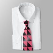 Moderne Roze Zwart Metallic Glanzend Geometrisch P Stropdas (Gebonden)