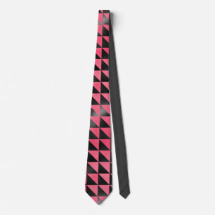 Moderne Roze Zwart Metallic Glanzend Geometrisch P Stropdas