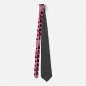 Moderne Roze Zwart Metallic Glanzend Geometrisch P Stropdas (Achterkant)