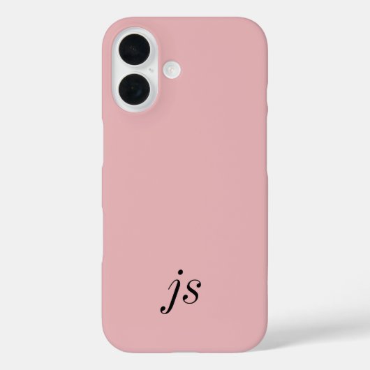 Moderne Roze Zwart Monogram Naam Case-Mate iPhone Case (Achterkant)