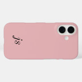 Moderne Roze Zwart Monogram Naam Case-Mate iPhone Case (Achterkant (horizontaal))