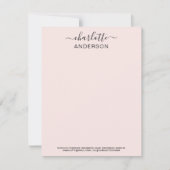 Moderne roze zwarte aangepaste kalligrafie Naam be Notitiekaartje (Voorkant)