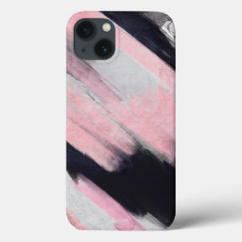Moderne roze zwarte Abstracte kunst Case-Mate iPhone Case