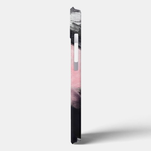 Moderne roze zwarte Abstracte kunst Case-Mate iPhone Case (Achterkant / Links)