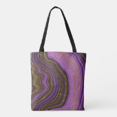 Moderne Roze Zwarte Agate Kristal Gepersonaliseerd Tote Bag (Achterkant)