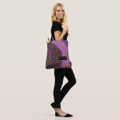 Moderne Roze Zwarte Agate Kristal Gepersonaliseerd Tote Bag (Op model)