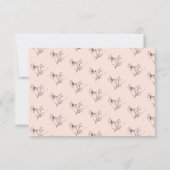 Moderne Roze & Zwarte Bloem Gouden Stippen Reactie RSVP Kaartje (Achterkant)