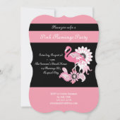 Moderne Roze Zwarte Flamingo Feest Uitnodigingen (Voorkant)