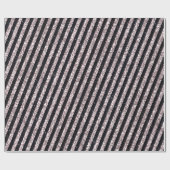 Moderne roze zwarte glitter Stripes patroon Cadeaupapier (Vlak)