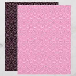 Moderne roze zwarte Japanse golfbrekerpapier
