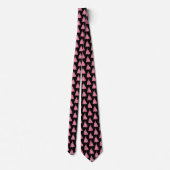 Moderne Roze Zwarte Kerstboom Patroon Stropdas (Achterkant)