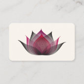 Moderne Roze Zwarte Lotusbloem Elegante Unieke Yog Visitekaartje (Voorkant)