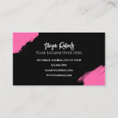 Moderne roze zwarte make-up visitekaartje (Achterkant)