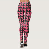Moderne roze zwarte metallische glimmende geometri leggings (Achterkant)