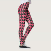 Moderne roze zwarte metallische glimmende geometri leggings (Rechts)