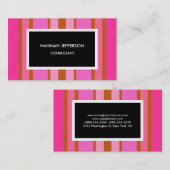 Moderne roze zwarte minimalistische vrouwelijke pr visitekaartje (Voorkant / Achterkant)