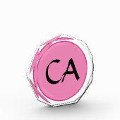 Moderne roze zwarte monogram Initialen Aangepast L Fotoblokken (Links)