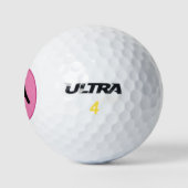 Moderne roze zwarte monogram Initialen op maat Golfballen (Logo)