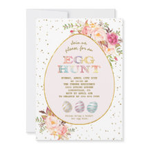 Moderne roze zwarte rode FloralGold Egg Hunt Pasen