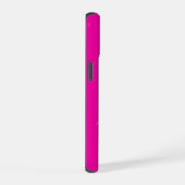 Moderne Roze Zwarte Script Monogram iPhone 15 Case (Rechterkant)