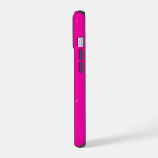 Moderne Roze Zwarte Script Monogram iPhone 15 Case (Linkerkant)