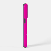 Moderne Roze Zwarte Script Monogram iPhone Hoesje (Rechterkant)