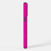 Moderne Roze Zwarte Script Monogram iPhone Hoesje (Rechterkant)