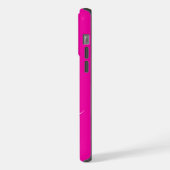 Moderne Roze Zwarte Script Monogram iPhone Hoesje (Linkerkant)