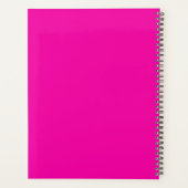 Moderne Roze Zwarte Script Monogram Planner (Achterkant)