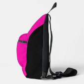 Moderne Roze Zwarte Script Monogram Sling Bag (Rechts)