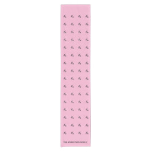 Moderne roze, zwarte silhouet Afrikaanse drummer Korte Tafelloper