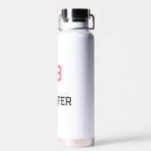 Moderne Roze Zwarte Speler Naam Jersey Nummer Spor Waterfles (Achterkant)