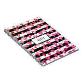 Moderne roze zwarte stripper Love Heart op maat Notitieboek (Rechterzijde)