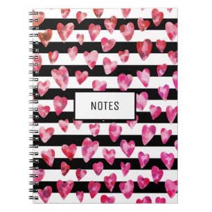 Moderne roze zwarte stripper Love Heart op maat Notitieboek