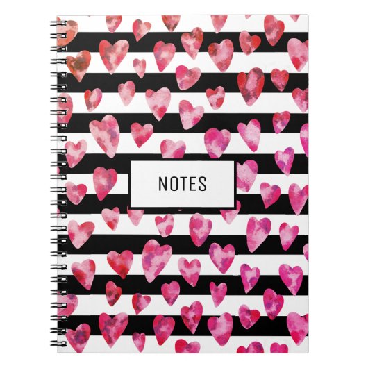 Moderne roze zwarte stripper Love Heart op maat Notitieboek (Voorkant)