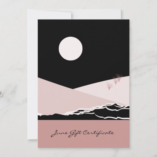 Moderne Roze Zwarte Stylist Juni Cadeaubon (Voorkant)