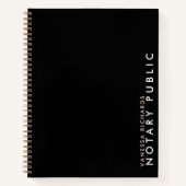 Moderne Roze & Zwarte Verticale Notaris Openbare N Notitieboek (Voorkant)