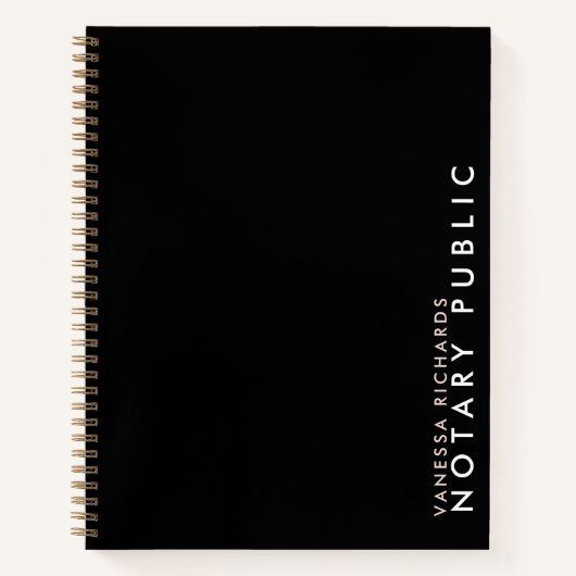 Moderne Roze & Zwarte Verticale Notaris Openbare N Notitieboek (Voorkant)