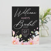 Moderne roze zwarte vrijgezellenfeest party budget kaart (Staand voorkant)