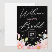 Moderne roze zwarte vrijgezellenfeest party budget kaart (Voorkant / Achterkant)