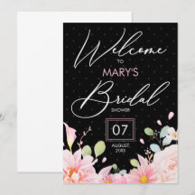 Moderne roze zwarte vrijgezellenfeest party budget